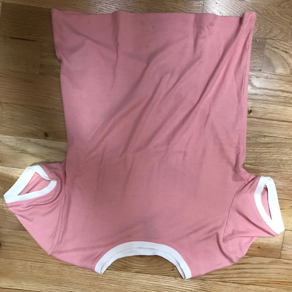 Pink Ribbed Ringer Tee - Picture 3 of 3
